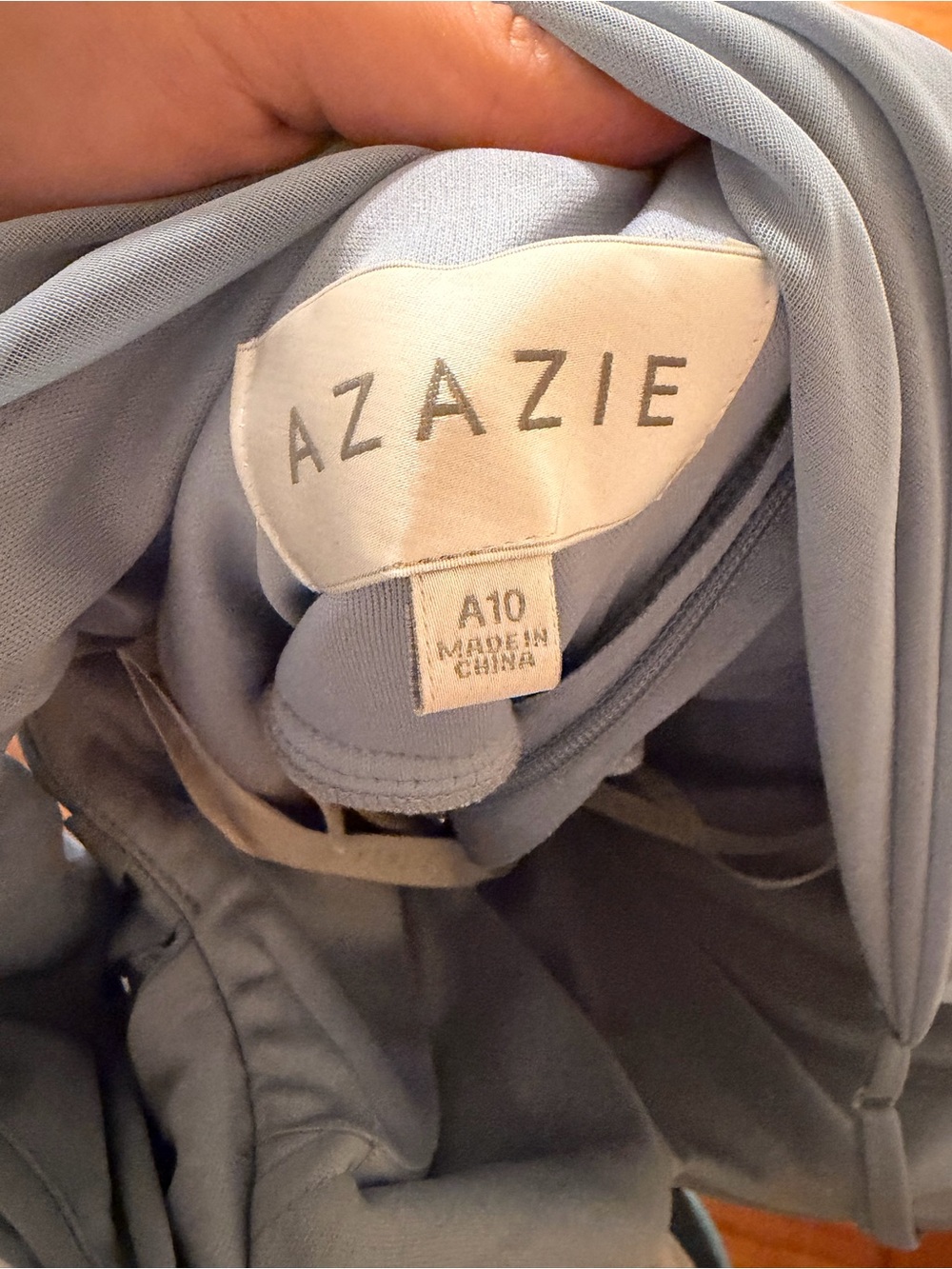 Azazie Dusty Blue Pleated Formal Dress - Picture 3 of 7